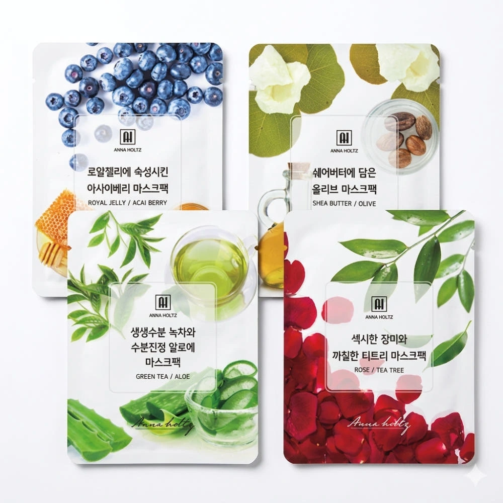 속건조 잡는 대용량 가성비 끝판왕!안나홀츠 순면 에센스 젤 수분 마스크팩 시트 4종 100매완벽 분석